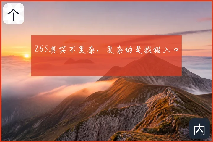 Z65其实不复杂，复杂的是找错入口